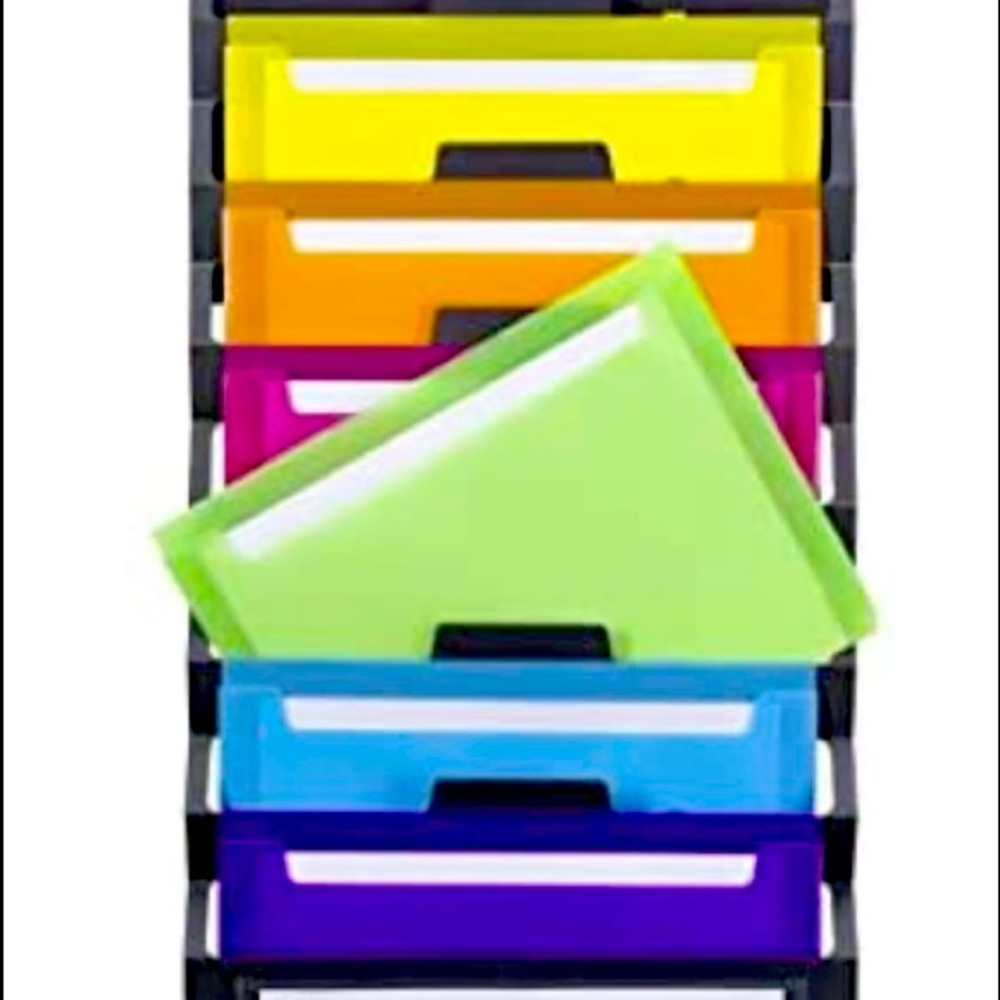 Smead Cascading Wall Organizer, 6 Pockets, Letter Size, Gray/Bright